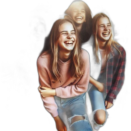 face, jacket, hair, photorealistic transparent PNG cut-out