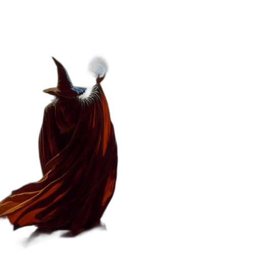 dress, dragon, staff, creature transparent PNG cut-out