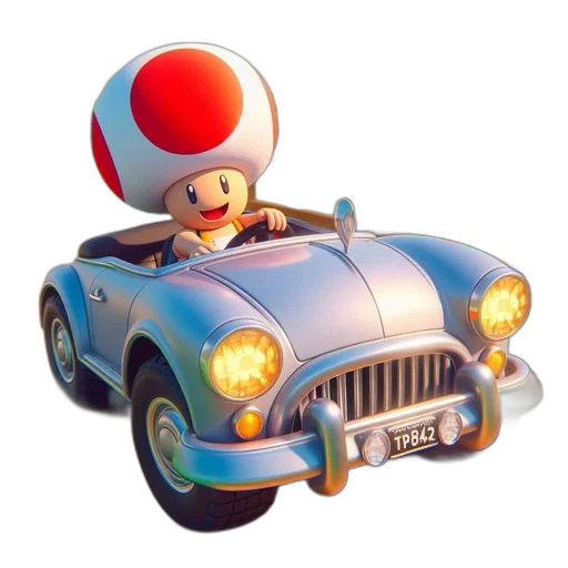 car, hat, robot, 3d render transparent PNG cut-out