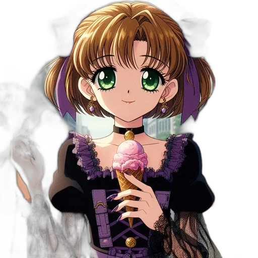 staff, flower, dress, anime transparent PNG cut-out