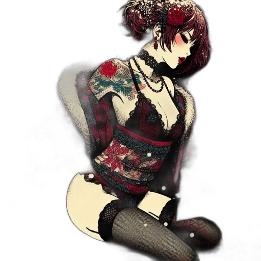 dress, staff, jewelry, robot transparent PNG cut-out