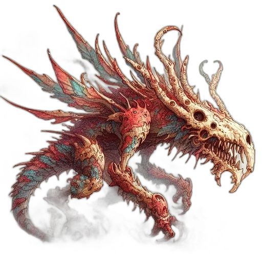 dragon, creature, staff, weapon transparent PNG cut-out