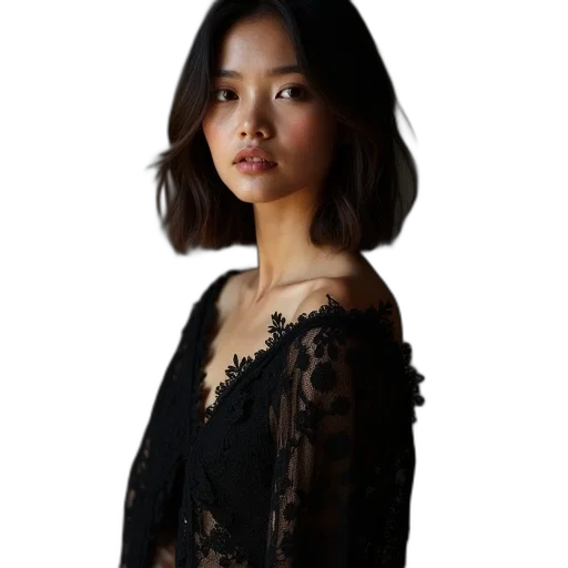 dress, staff, jewelry, face transparent PNG cut-out
