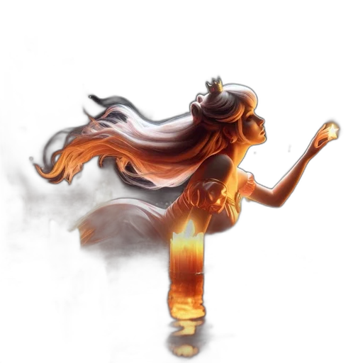 staff, sword, hair, dress transparent PNG cut-out