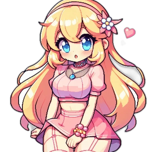dress, staff, robot, pixel art transparent PNG cut-out