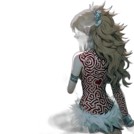 dress, dragon, hair, creature transparent PNG cut-out