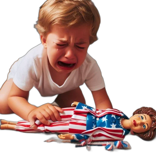 young, child, cries, while transparent PNG cut-out