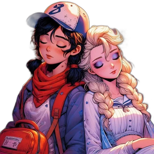 hat, jacket, comic book art, anime transparent PNG cut-out