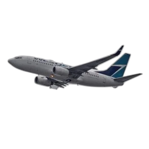 3d render, westjet, airplane, flying transparent PNG cut-out