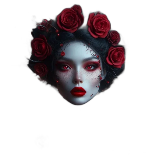 mask, face, crown, flower transparent PNG cut-out
