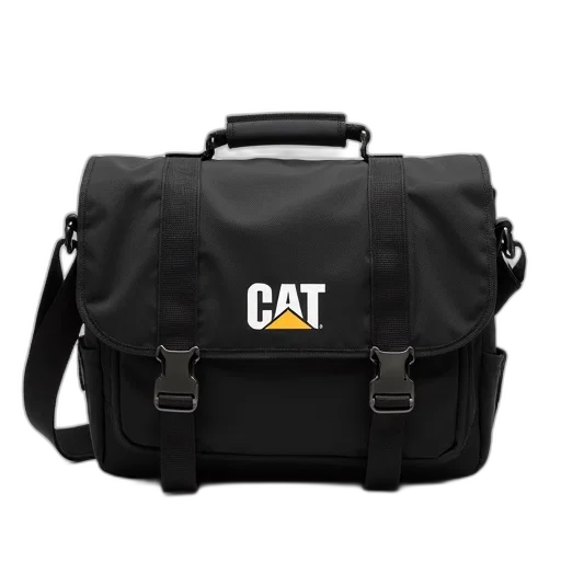 black, canvas, messenger, bag transparent PNG cut-out