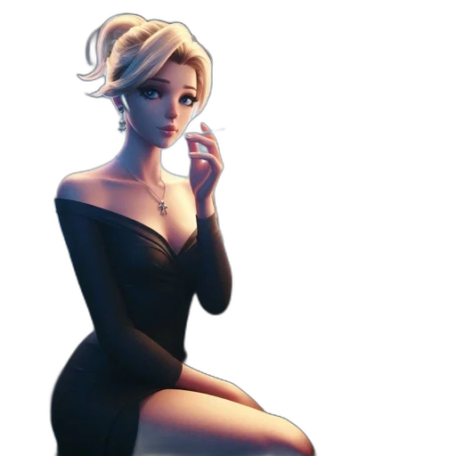 dress, staff, jewelry, face transparent PNG cut-out