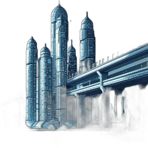 building, concept art, 3d render, photorealistic transparent PNG cut-out