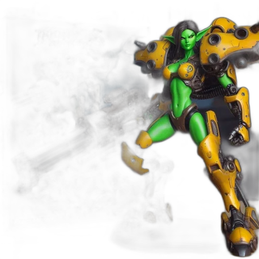 robot, weapon, concept art, 3d render transparent PNG cut-out