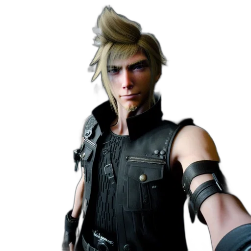 weapon, staff, hair, face transparent PNG cut-out