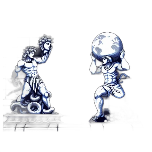 robot, creature, concept art, pixel art transparent PNG cut-out