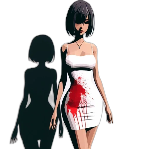 dress, concept art, comic book art, anime transparent PNG cut-out