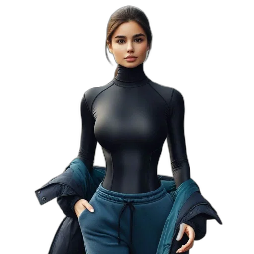 jacket, dress, 3d render, concept art transparent PNG cut-out