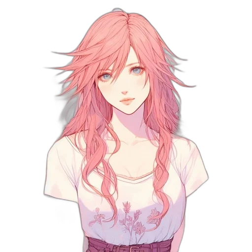 dress, face, hair, staff transparent PNG cut-out