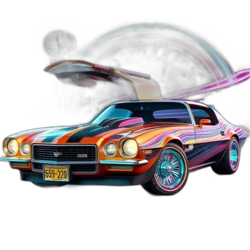 car, weapon, concept art, vaporwave transparent PNG cut-out