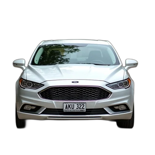 car, white, ford, parked transparent PNG cut-out
