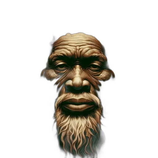 face, mask, creature, staff transparent PNG cut-out