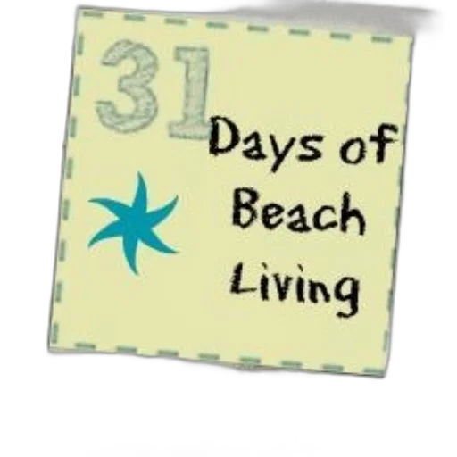 beach, vintage-style, postcard, starfish transparent PNG cut-out