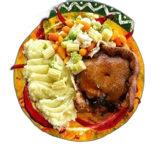 food, photorealistic, colorful, plate transparent PNG cut-out