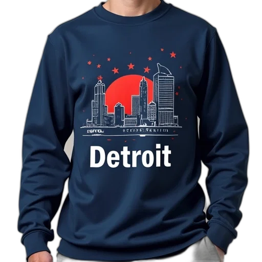 jacket, detroit, skyline, shirt transparent PNG cut-out
