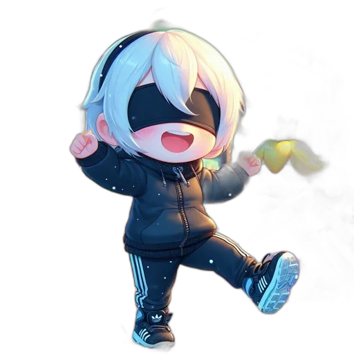 jacket, mask, staff, robot transparent PNG cut-out
