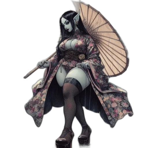 dress, umbrella, concept art, fantasy art transparent PNG cut-out