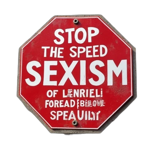 stop, sexism, sign, words transparent PNG cut-out