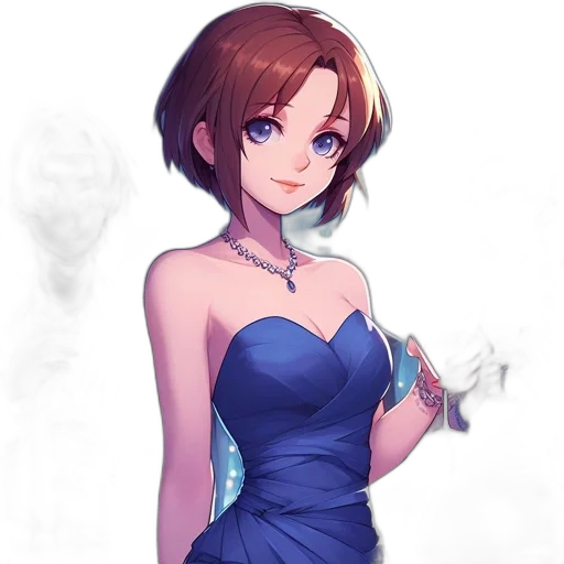 dress, jewelry, staff, crown transparent PNG cut-out