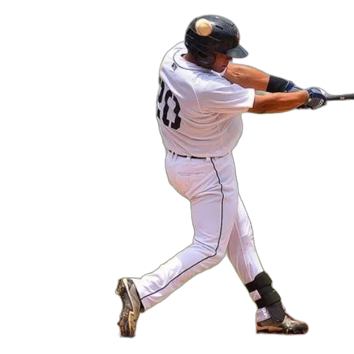 baseball, player, white, uniform transparent PNG cut-out