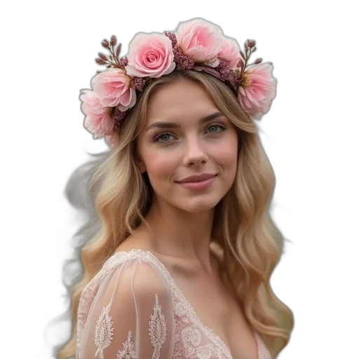 crown, dress, flower, jewelry transparent PNG cut-out