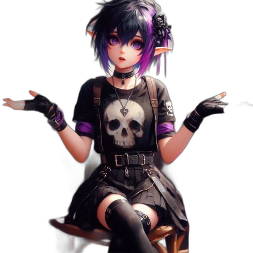 dress, staff, weapon, creature transparent PNG cut-out