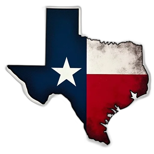 texas, flag, sticker, text transparent PNG cut-out