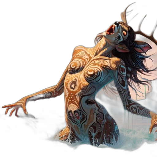 creature, concept art, fantasy art, watercolor transparent PNG cut-out
