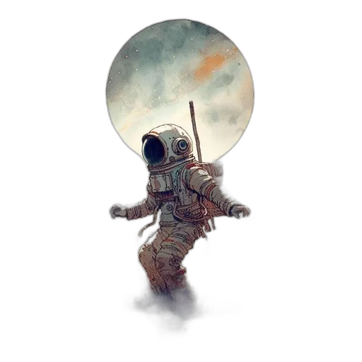 robot, creature, mask, staff transparent PNG cut-out