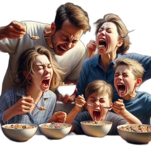food, photorealistic, five, individuals transparent PNG cut-out
