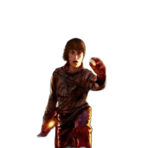 jacket, staff, weapon, creature transparent PNG cut-out