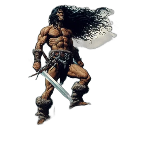sword, weapon, hair, fantasy art transparent PNG cut-out