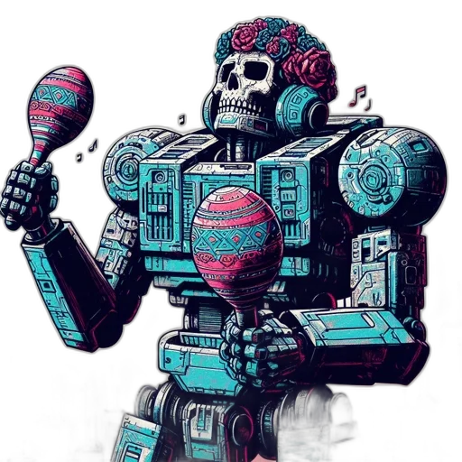 robot, weapon, concept art, pixel art transparent PNG cut-out