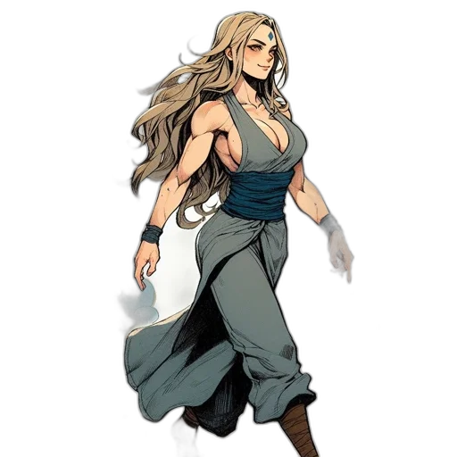 dress, staff, concept art, comic book art transparent PNG cut-out