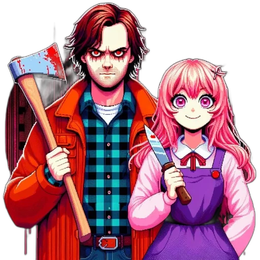 weapon, staff, jacket, anime transparent PNG cut-out