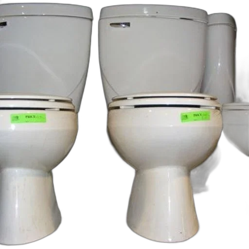 3d render, row, white, toilets transparent PNG cut-out