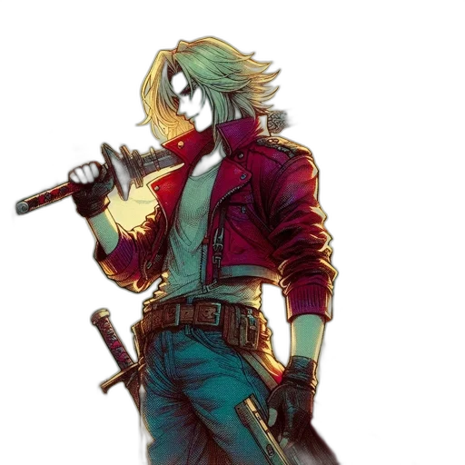 jacket, weapon, sword, staff transparent PNG cut-out