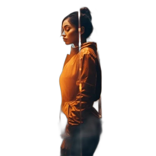 dress, jacket, face, staff transparent PNG cut-out