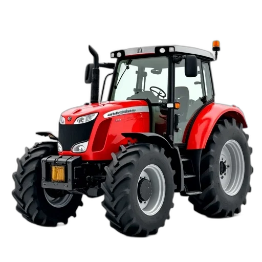 animal, red, tractor, black transparent PNG cut-out