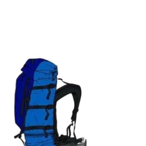 3d render, concept art, blue, backpacker transparent PNG cut-out